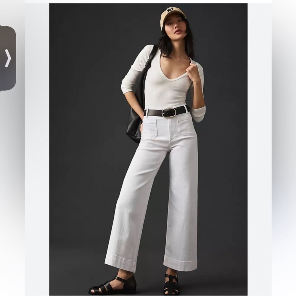 Anthropologie White Wide-Leg Jeans